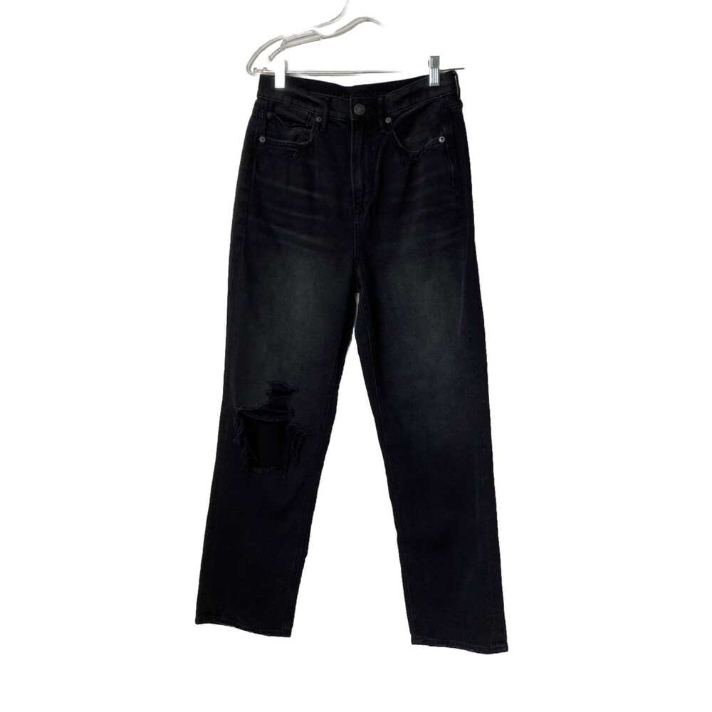 American Eagle Jeans Size 6 Black Highest Rise 90's Boyfriend Women's Distressed